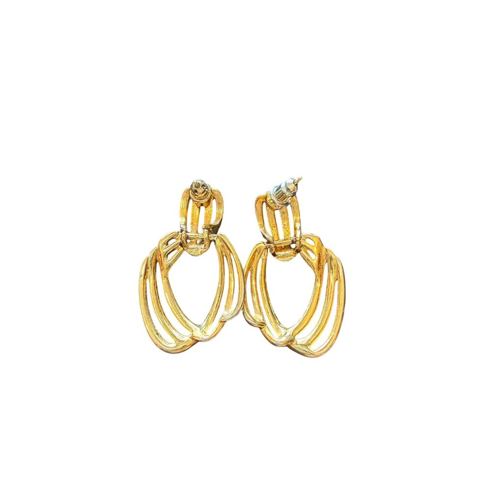 Vintage MONET Gold Door Knocker Earrings
